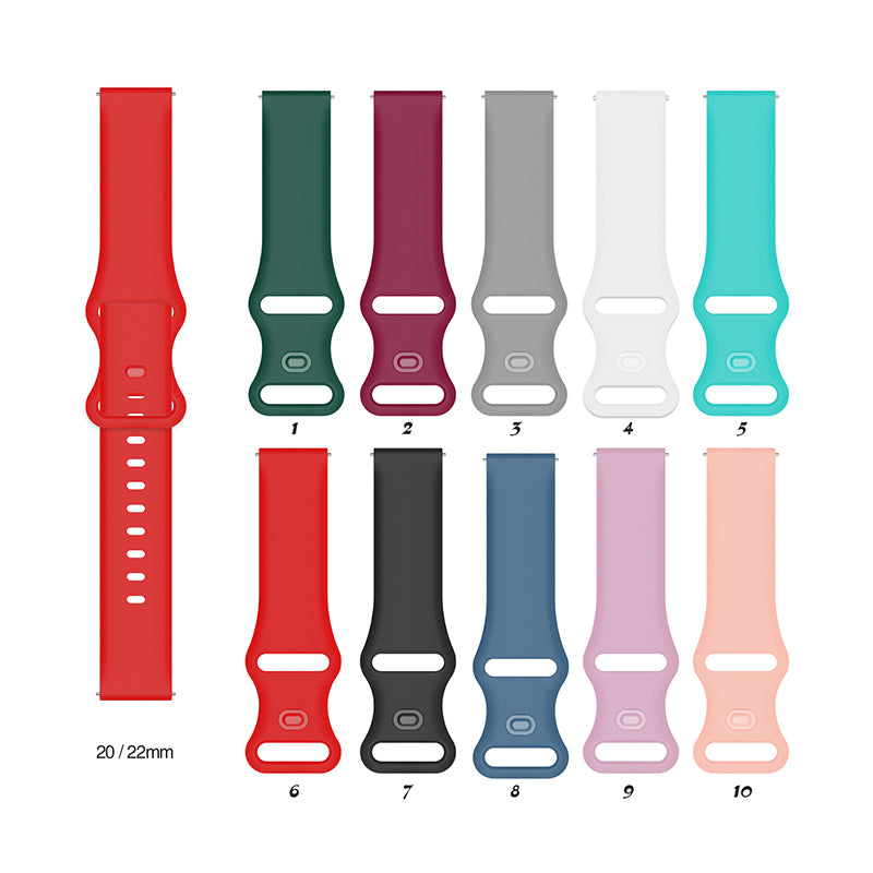 Silicone Watchband Adjustable Wrist Strap 20mm for Samsung Huawei Amazfit Smart Watch Silicone Watchband Adjustable Wrist Strap 20mm for Samsung Huawei Amazfit Smart Watch